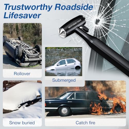 MOTORBUDDY Car Window Breaker Seatbelt Cutter and Emergency Glass Breaker - Image 5