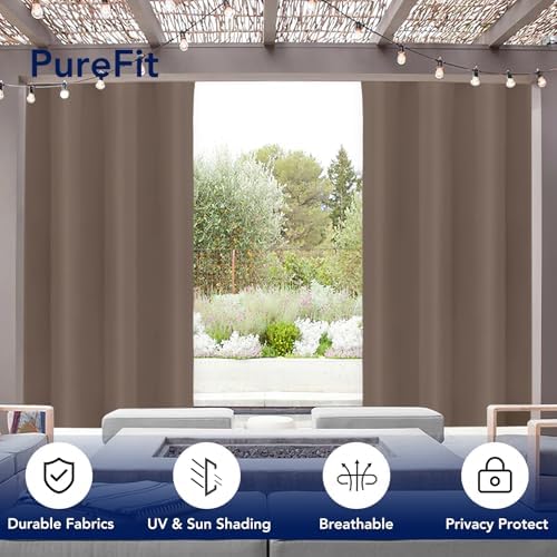PureFit Outdoor Curtains for Patio Waterproof Weatherproof Outside Curtains - Image 3