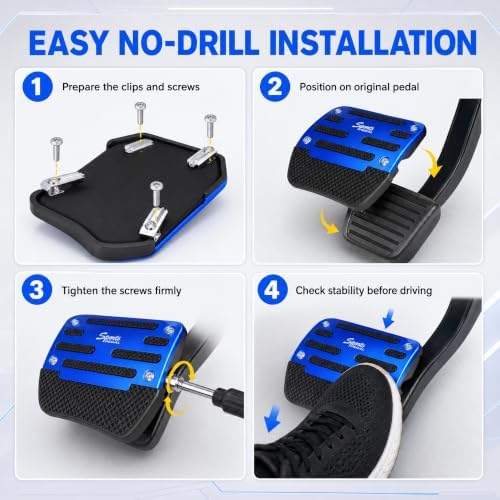 2 PCS Non-slip Pedal Pads Set, Alloy Brake and Accelerator Pedal Protectors - Image 6