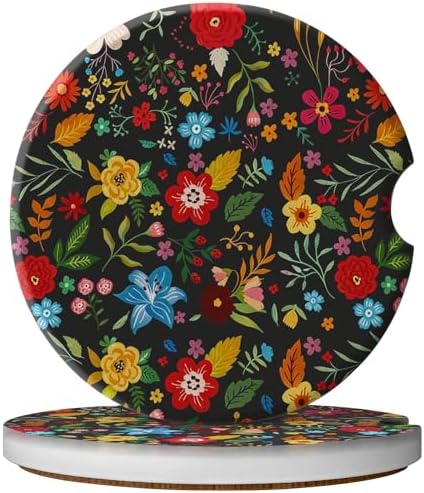 2 Pack Car Coasters for Cup Holders, Cute Car Accessories Interior by YeeCASE