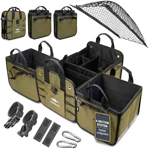 Extra Large Car Trunk Organizer System, Modular & Collapsible by DURABLEZ