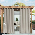 NICETOWN 2 Panels Outdoor Curtains Waterproof Extra Long W52xL108 Natural by NICETOWN