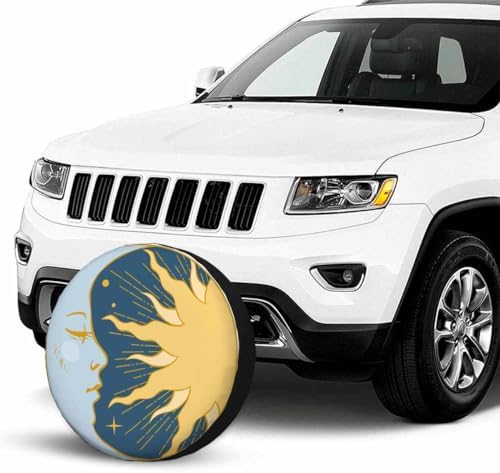 Big Moon Spare Tire Cover 15 inch Wheel Moon and Sun in Circular Frame - Image 3