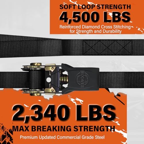 Haccoplanet Ratchet Tie Down Straps, 1 in x 16 ft - Image 4