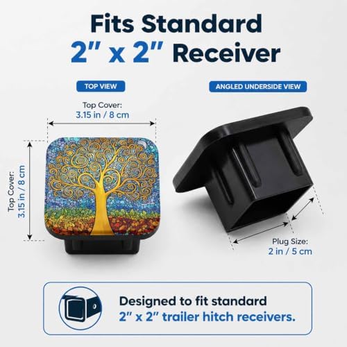 Trailer Hitch Covers Abstract Tree Colorful Tow Hitch Plug Covers Heavy Duty 2 - Image 2