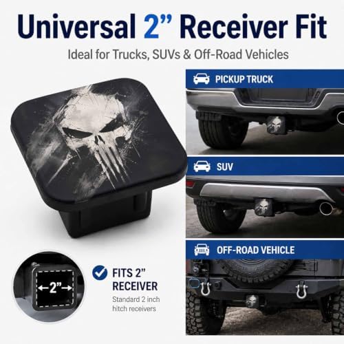 Trailer Hitch Covers Dark Skull Heavy Duty 2 Inch Hitch Cover - Image 4