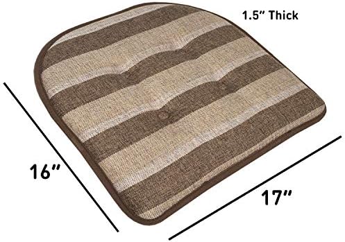 Chair Cushion Memory Foam Pads Tufted Slip Non Skid Rubber Back U-Shaped 17" x - Image 4