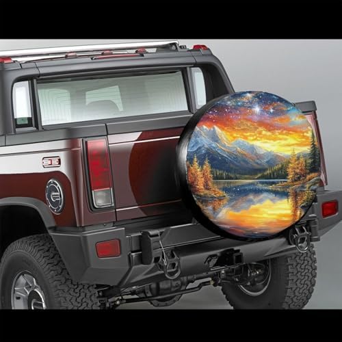 Landscape Mountains Painting Spare Tire Cover - Image 2