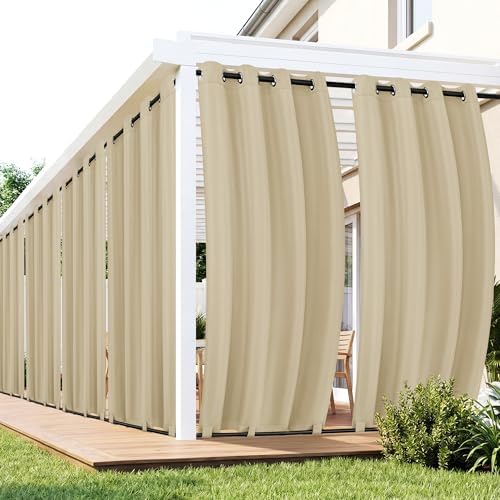 Patio Curtains Outdoor Waterproof 6 Panels, Porch Sun Shade by RichSets