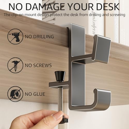 2 PCS Desk Bag Hook, Aluminum Purse Hook - Image 6