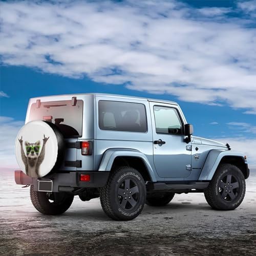 Funny Raccoon in Green Sunglasses Spare Tire Cover Cute Animal Tire Wheel - Image 3