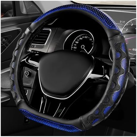 D-Shaped Steering Wheel Cover, Leather Car Wheel Protector by YTFRL