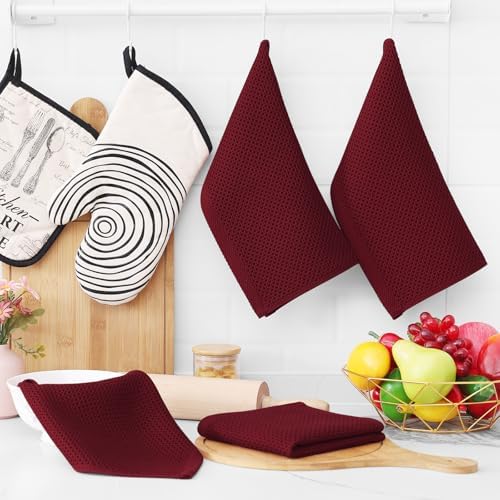 Homaxy 100% Cotton Waffle Weave Kitchen Dish Cloths 12-Pack - Image 6