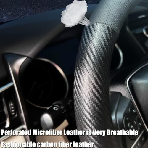 D Shaped Car Steering Wheel Cover 14.5"-15", Non-Folding Packaging - Image 5