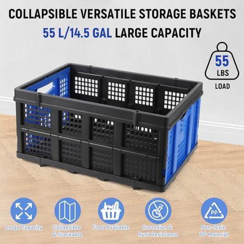 Garvee Collapsible Crate, 55L Foldable Plastic Milk Storage Crate - Image 2