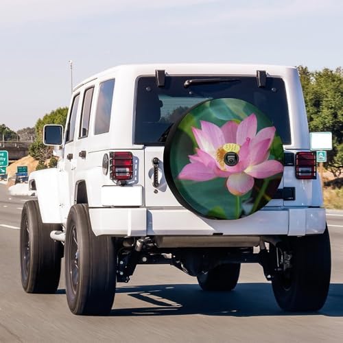 Pink Lotus Flower Blooms Spare Tire Cover - Image 2