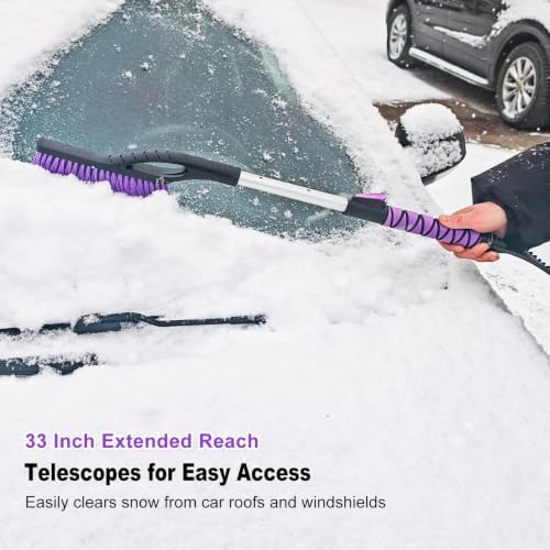 HEEYA Ice Scraper and Brush for Car, Extendable Snow Brush for Windshield - Image 2