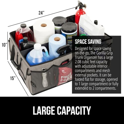 GORILLA GRIP Trunk Organizer for SUV and Cars, Large Capacity - Image 3