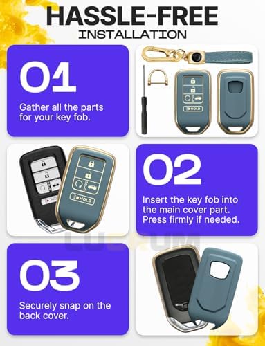 Lucrum Compatible with Honda Key Fob Cover & Keychain - Image 6