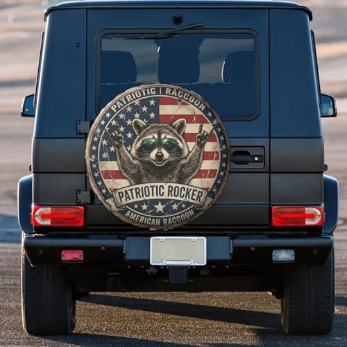 Patriotic Rocker American Raccoon Spare Tire Cover - Image 3