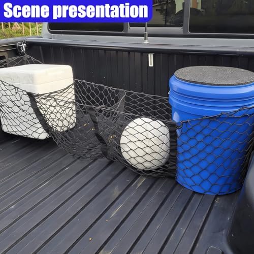 4 Pocket Truck Bed Cargo Net, Adjustable Elastic Mesh Storage Net - Image 6