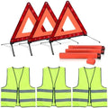 NATGAI 6 Pack Emergency Warning Kit 3 Triangles + 3 Vests by NATGAI