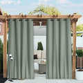 NICETOWN Outdoor Curtains Waterproof Fixed Bottom W52xL95 Sage Green by NICETOWN