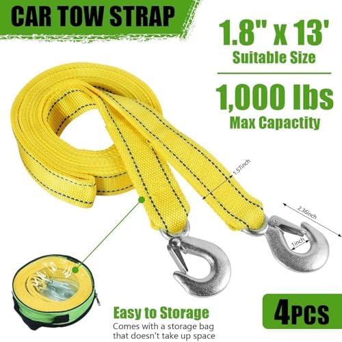 4 Pack Heavy Duty Tow Strap Rope - Image 2