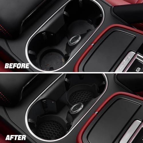Zpana 4PCS 3.15 Inch Car Cup Holder Coasters Silicone Non-Slip Black - Image 5