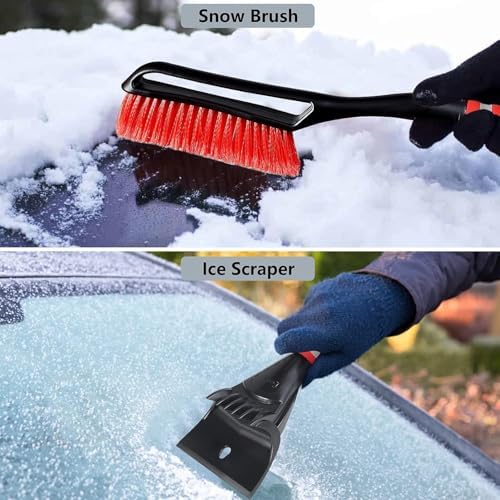 FOVAL 27" Snow Brush with Wider Ice Scraper, Snow Removal Tool Car Brush with - Image 2