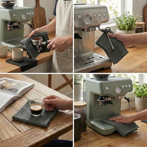 Solyra Barista Towels, Coffee Towel, 6 Pack, 12x12 in Microfiber, Dark Gray - Image 6