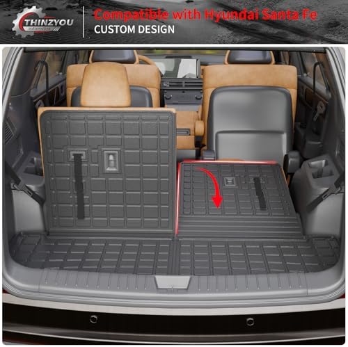 Trunk Mat with Backrest Mat for 2024 2025 2026 Hyundai Santa Fe - Image 6