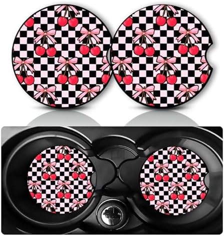 2Pack Cherry Car Cup Holder Coaster Neoprene Car Coasters by YGQZYYQ