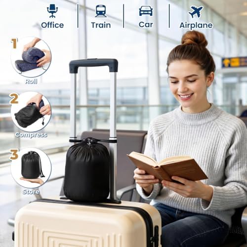 ExploreBliss Travel Pillow, Neck Pillow Airplane, Mottled Blue - Image 7