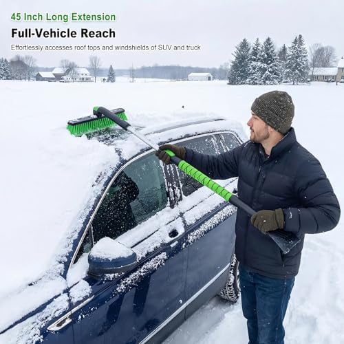 SEAAES 45 Inch Long Extendable Snow Brush - Image 2