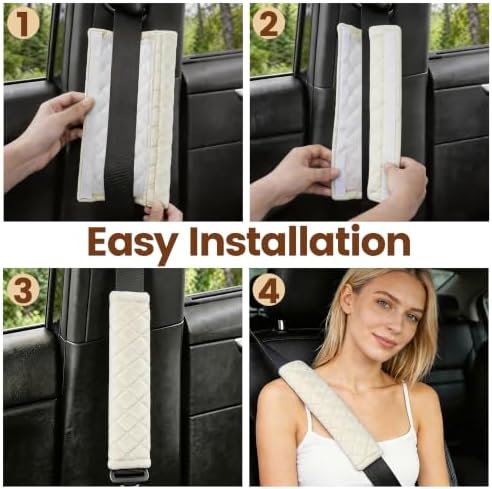 Amooca 2 Pack Seat Belt Covers Soft Shoulder Pad - Image 5