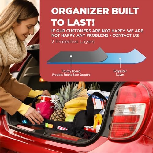 Car & Vehicle Trunk Organizer for SUV, Truck & Auto Storage, Standard Black - Image 5