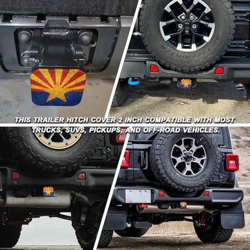2 Inch Retro Arizona State Flag Trailer Hitch Cover Rubber Receiver Tube Plug - Image 5