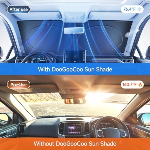 DooGooCoo Windshield Sun Shade for Tesla New Model Y Juniper 2025-2026/Model 3 - Image 2