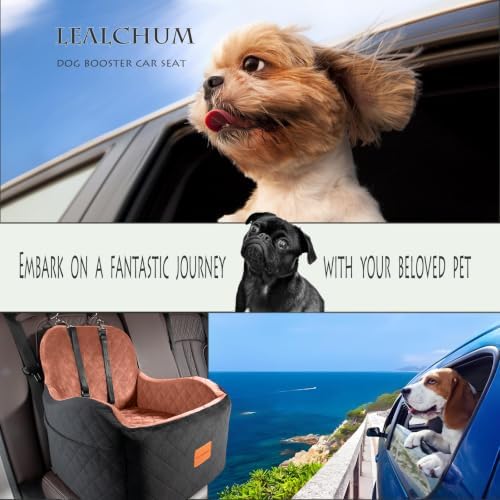 Lealchum Dog Booster Car Seat for S/M Dogs Up to 35lbs, Soft 6in Elevated - Image 6