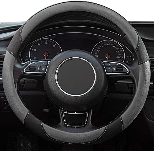 Steering Wheel Covers Gray Universal Microfiber Leather, Suitable - Image 2