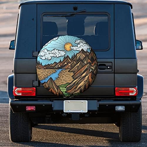 Mountain is Calling Vintage Spare Tire Cover Weatherproof Wheel Protectors - Image 3