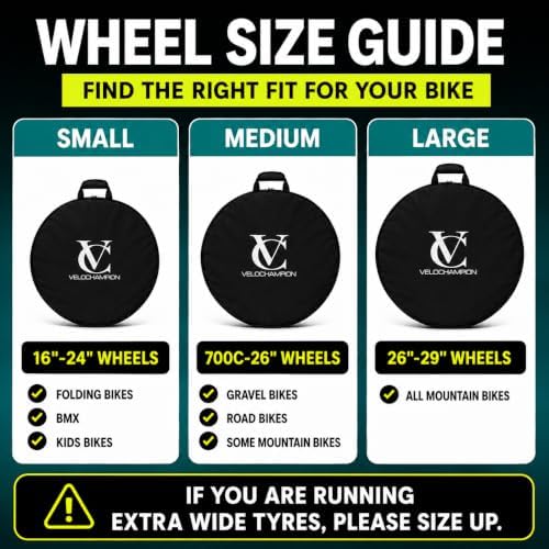 VeloChampion Waterproof Nylon Bike Wheel Bag, Small 16-24", 1 Pack - Image 3