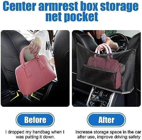 Ziciner Car Net Pocket Handbag Holder, Organizer Mesh Bag Between Two Seat - Image 3