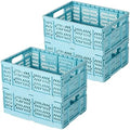 4-Pack Plastic Storage Crates, 20L Foldable Baskets, Collapsible Crates by MakeLifeSimpleandEfficient
