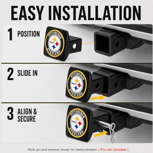 Pittsburgh Steelers Trailer Hitch Cover - Image 5