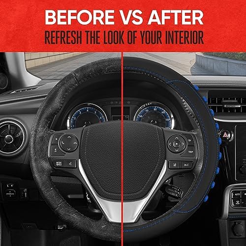 Motor Trend FlexGrip Blue Steering Wheel Cover - Image 5