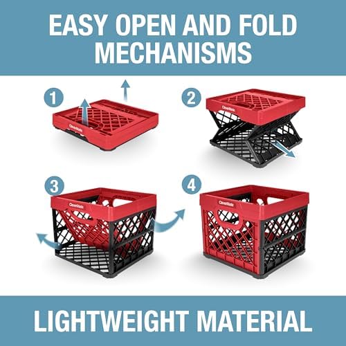 CleverMade Collapsible Milk Crate, 1PK - 25L Stackable Storage Bins - Image 6
