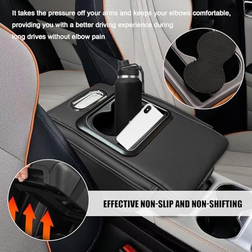 Car Center Console Armrest Pillow, Leather Arm Rest Cover Pad - Image 5