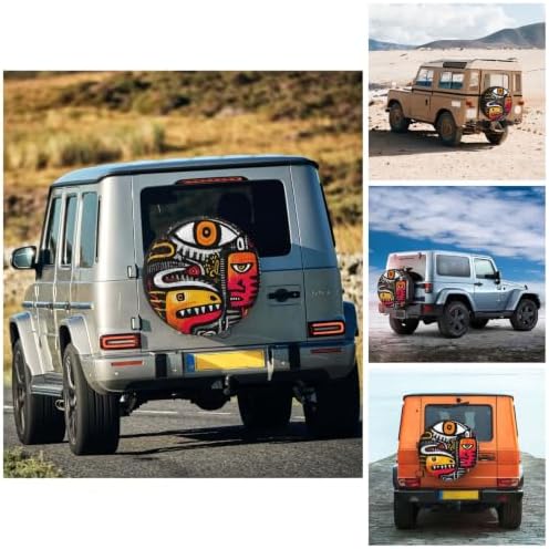 Graffiti Spare Tire Cover Waterproof Wheel Cover 15 Inch Universal Fit - Image 4